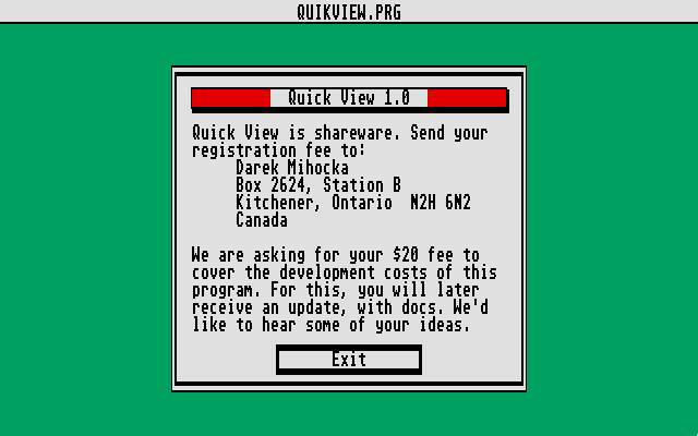 Quick View atari screenshot